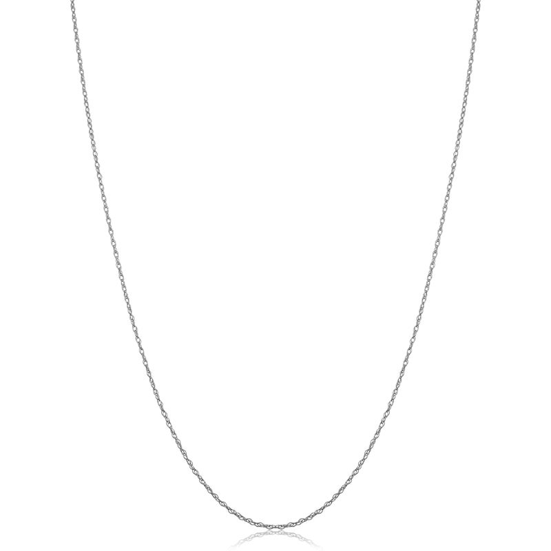 Kooljewelry قلادة كول جيويلري النسائية الكلاسيكية بسلسلة حبل - 14 قيراط ذهب أبيض رفيعة وخفيفة الوزن - Image 1